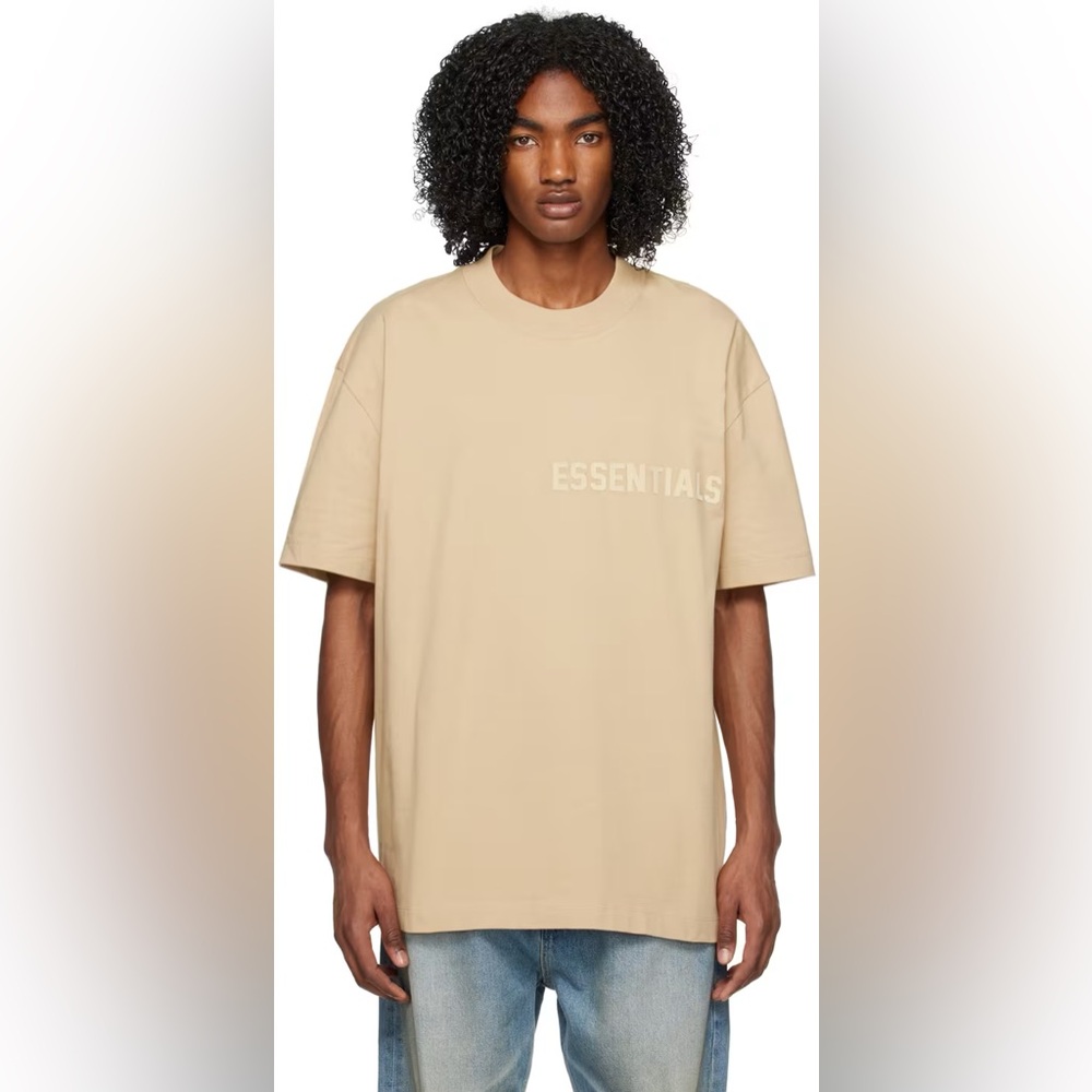 FEAR OF GOD ESSENTIALS beige t-shirt